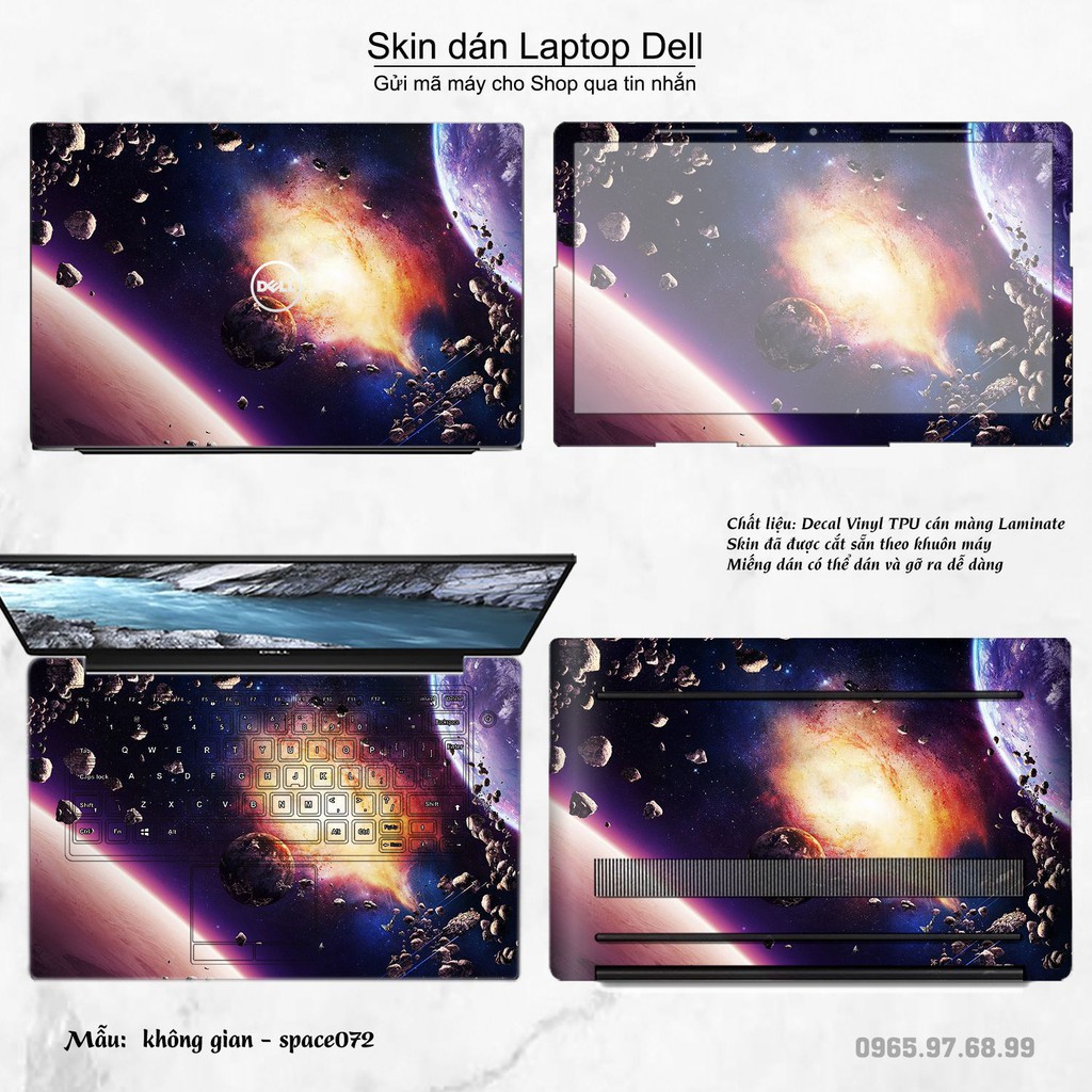 Skin dán Laptop Dell in hình không gian nhiều mẫu 12 (inbox mã máy cho Shop)