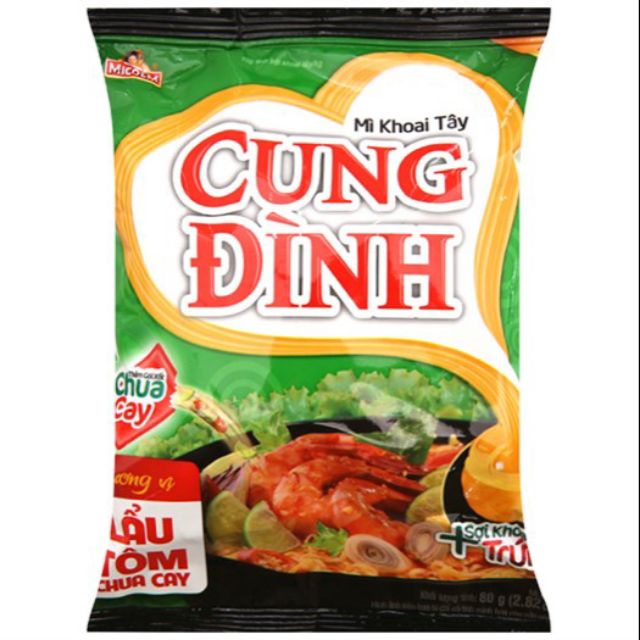 (10 Gói) Mì cung đình lẩu tôm chua cay 80g