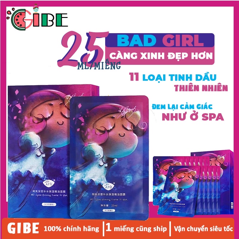 Mặt nạ Badgirl AFU cấp ẩm dưỡng ẩm trắng da thư giãn da Nội địa Trung