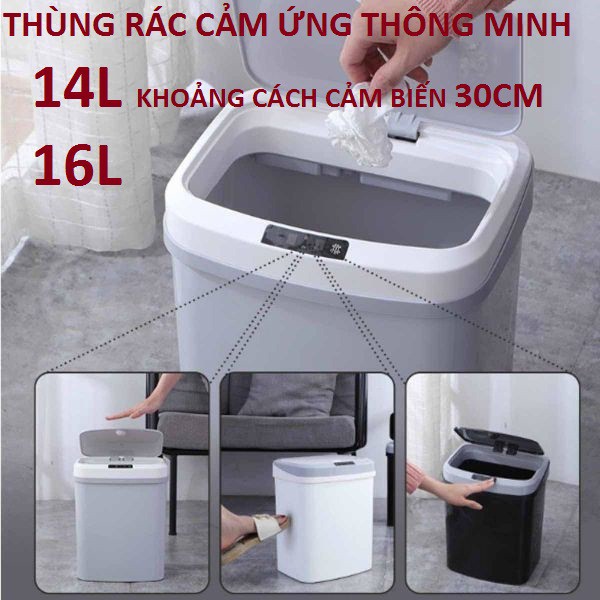 Thùng Rác Cảm Ứng Thông Minh Có Nắp Đóng Mở Tự Động Thùng Rác Cao Cấp