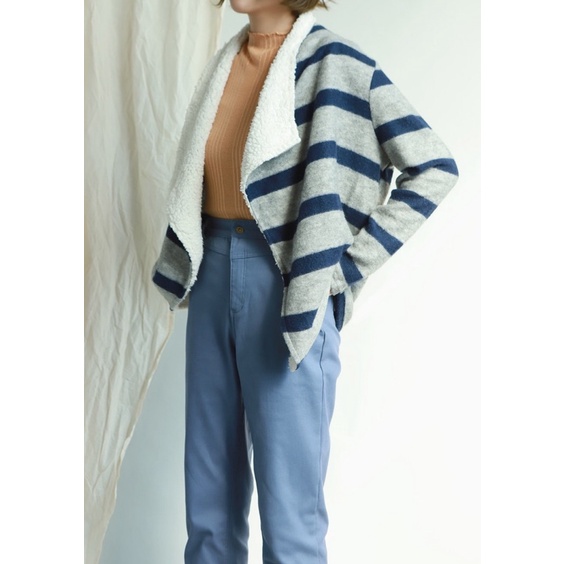 Áo khoác len cổ lông Spring Field