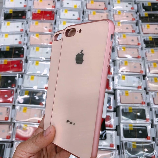 Ốp iphone giả iphone 8 plus màu vàng hồng