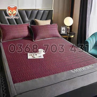Chiếu Điều Hoà Tencel Modern Cao Su Non, Chiếu Điều Hoà Cao Cấp - Hàng Loại 1 (Tặng Kèm 2 Vỏ Gối).