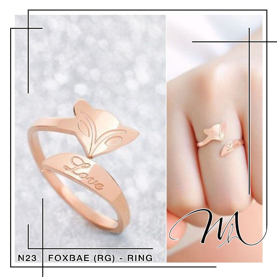 Nhẫn nữ Titan không gỉ freesize hồ ly dễ thương - Măng’s House N23