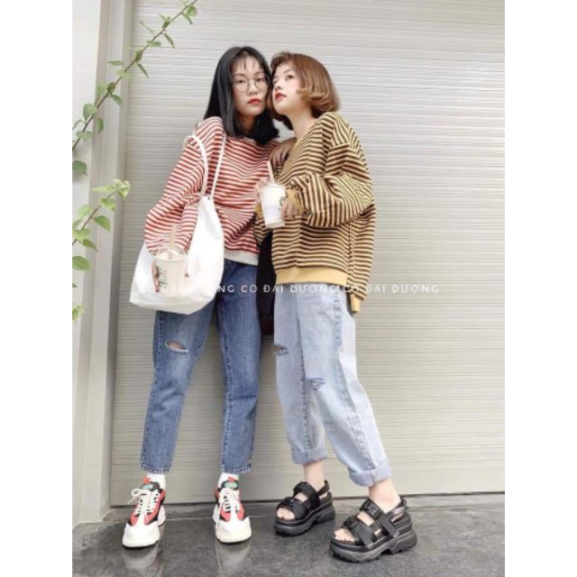 QUẦN BAGGY JEAN RÁCH [ảnh thật]