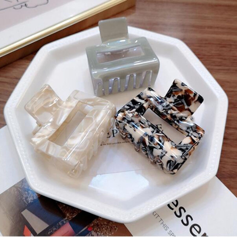INS Korea Acrylic Hair Claw Square Clip Hairpin Phụ kiện tóc cho phụ nữ (Hairclips)