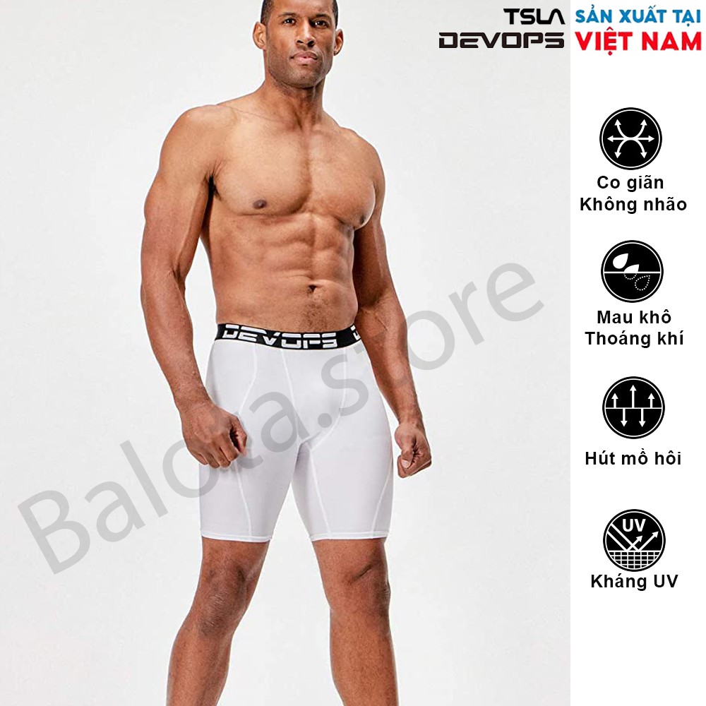 Quần legging nam Devops dạng ngắn phù hợp cho các môn chạy bộ, đạp xe, tập tạ, yoga, gym fitness và đá bóng… | BigBuy360 - bigbuy360.vn