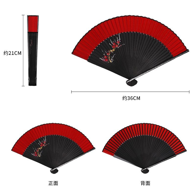 Quạt vải cầm tay nan gỗ dùng cho vũ đạo