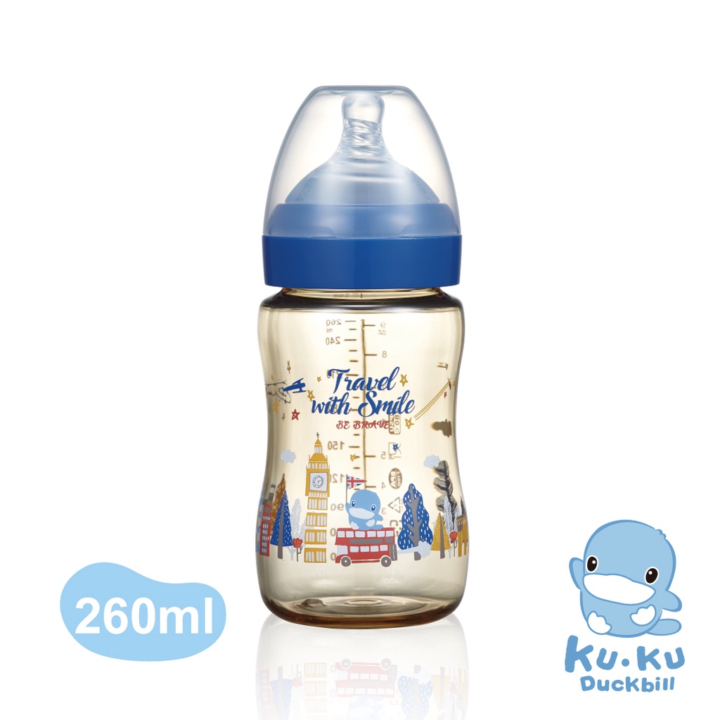 Bình sữa KUKU cổ rộng PPSU phiên bản đặc biệt KU5874, KU5875 - 260ml