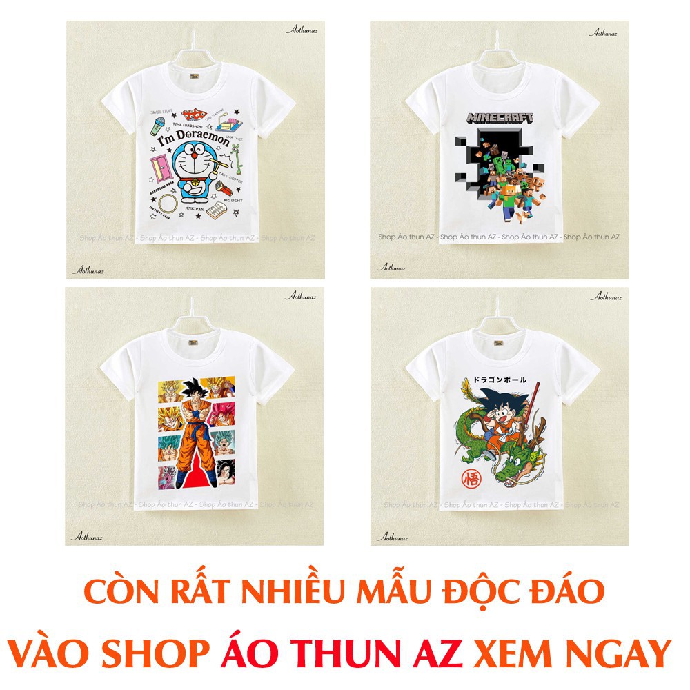 SALE SỐC Áo thun trẻ em màu trắng in hình Songoku - Cotton Thái M2376 giá tốt nhât