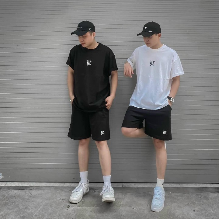 Quần short nỉ  YC cotton Form Rộng Nam Nữ - GIN STORE