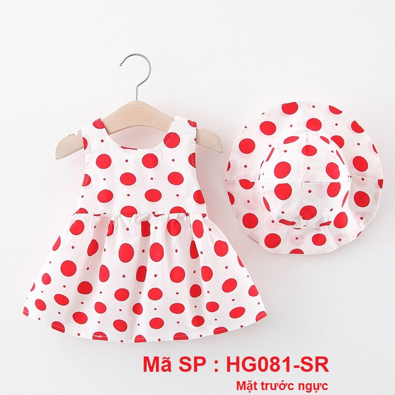 0 - ⚡  Siêu Sale hàng mới về ⚡ - Váy đầm bé gái mùa hè họa tiết chấm bi có nơ ngực dễ thương - HG081