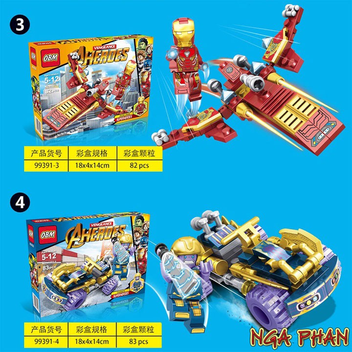 Siêu Anh Hùng Và Phương Tiện Chiến Đấu Super Heroes Đồ Chơi Xếp Hình Lắp Ráp Lego OBM MOC DIY