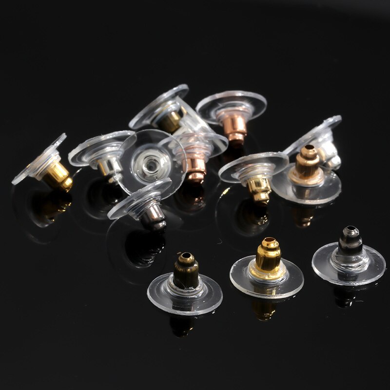 Set 100 / 200 / 300 Móc Làm Khuyên Tai 11x6MM Bằng Silicon Cao Su Diy