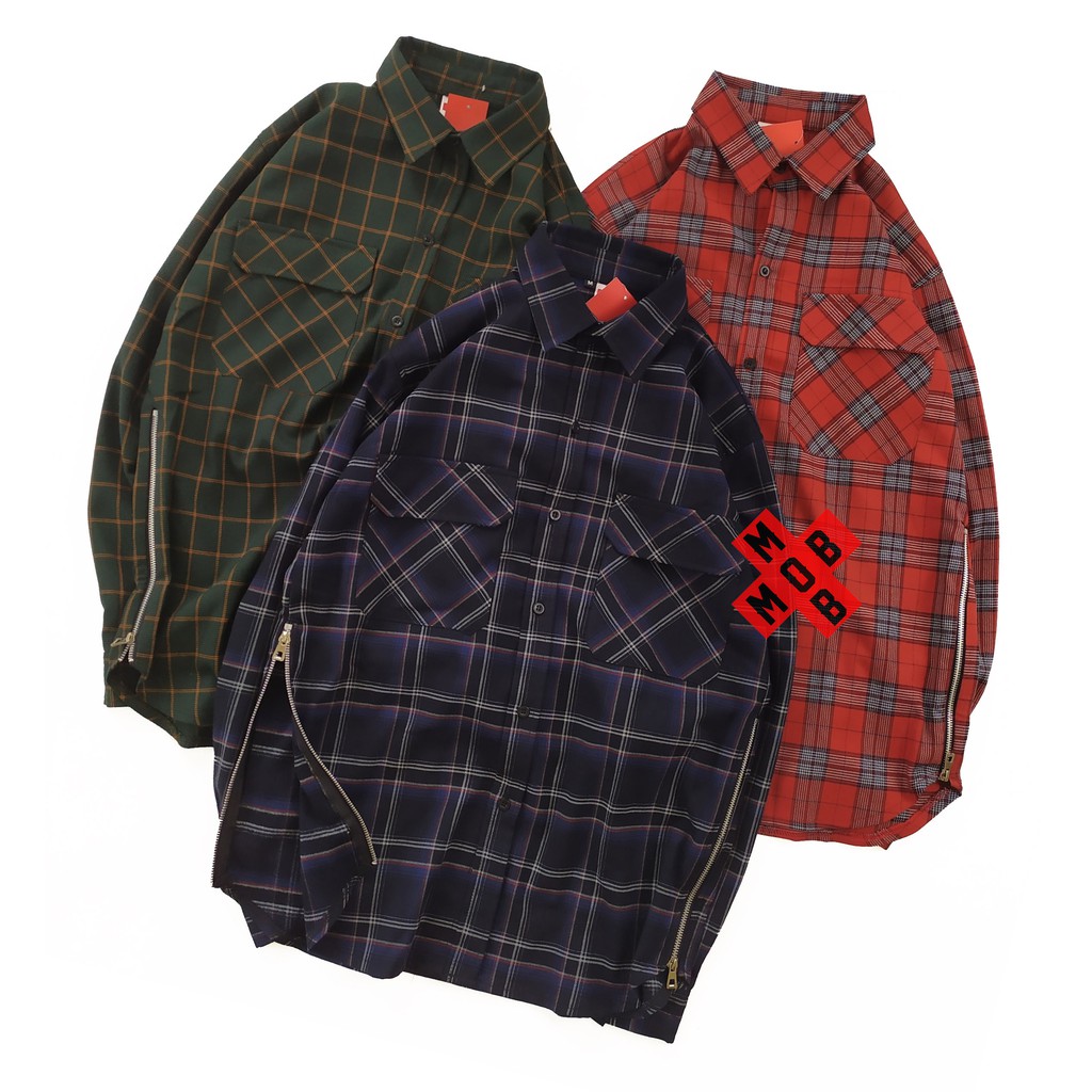 Áo sơ mi Flannel nam mix zip | BigBuy360 - bigbuy360.vn