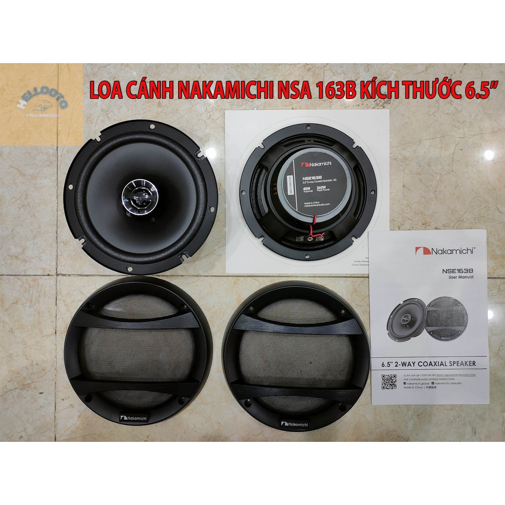 Loa Cánh Toàn Giải NAKAMICHI NSE1638 kích thước 6.5'' ,trở 4Ω -công suât 40W, công suất tối đa 260W _Bảo hành 12 tháng.