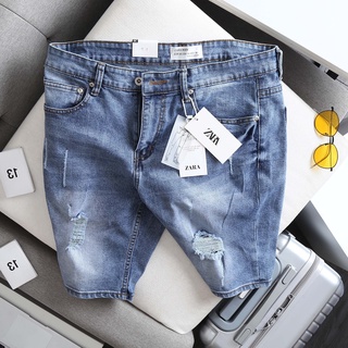Quần short jean nam bigsize < 120kg - nhạt rách