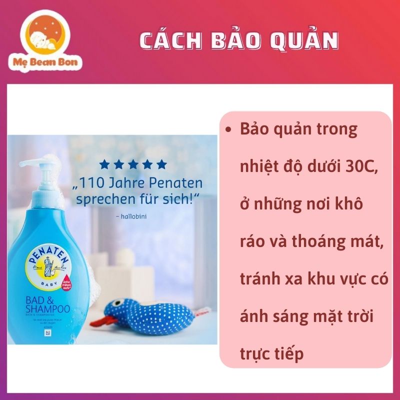 Sữa Tắm Penaten Chống Cảm 400ML Đức Cho Bé Từ Sơ Sinh Không Cần Tắm Tráng