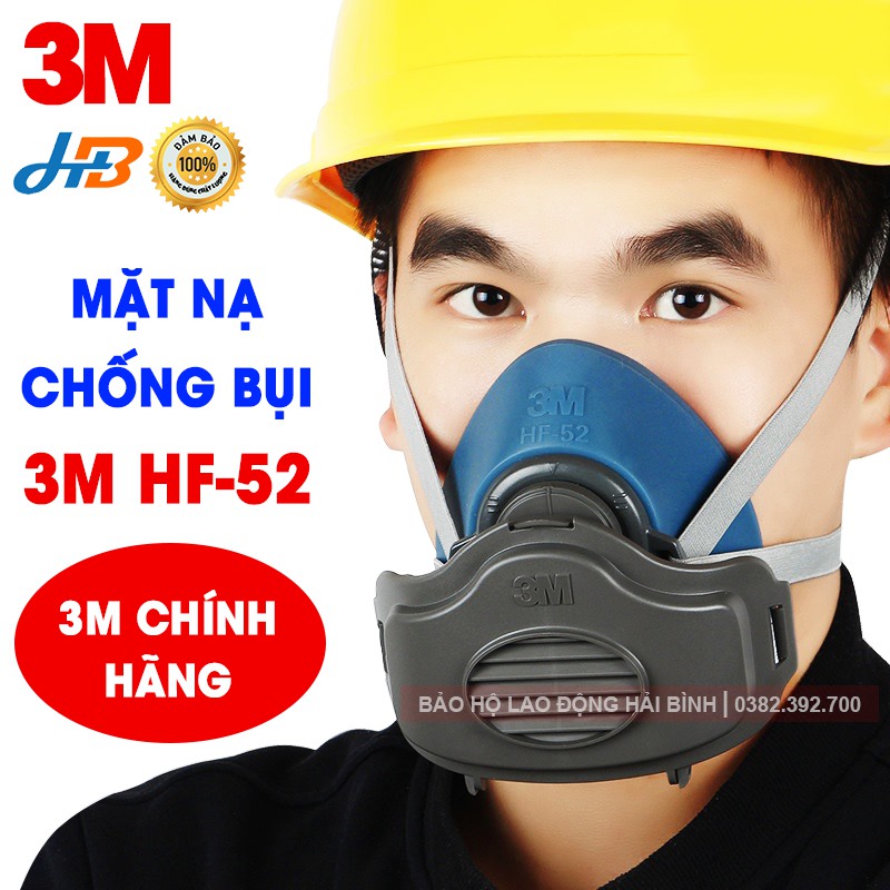 [CHÍNH HÃNG] Mặt nạ phòng độc, chống độc 3M - Khẩu trang phòng bụi, chống bụi - Mặt nạ chống bụi mịn cao cấp 3M HF52