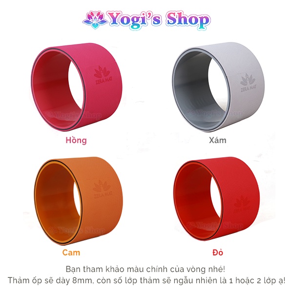 Vòng tập yoga Zera Mat bản to rộng 16cm và 20cm, đường kính 33cm, chịu nặng 200kg | Vòng Yoga Wheel tập mở lưng