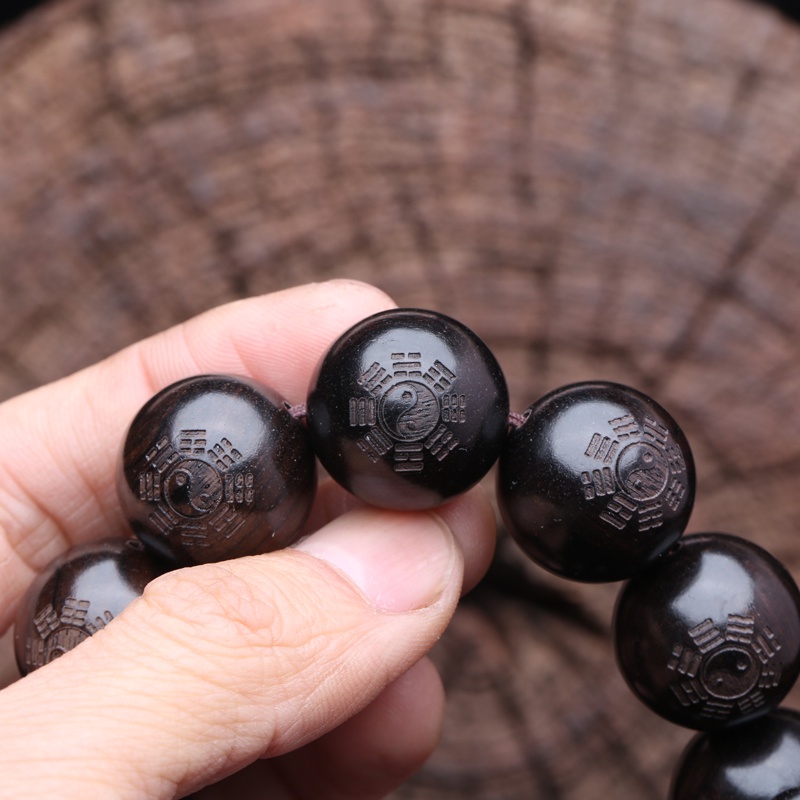 Muny carving tai chi Vòng Đeo Tay yin yang Tránh Ác Quỷ Phong Cách Cho Nam