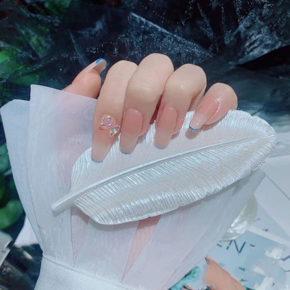 [Hàng mới về] Đĩa trưng bày móng tay nghệ thuật hình lông vũ sáng tạo tiện lợi