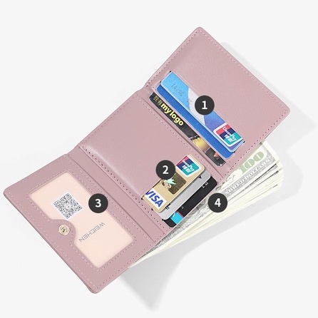 Ví nữ mini cầm tay GENZZZ phối khóa nơ thiết kế nhiều ngăn tiện dụng V026