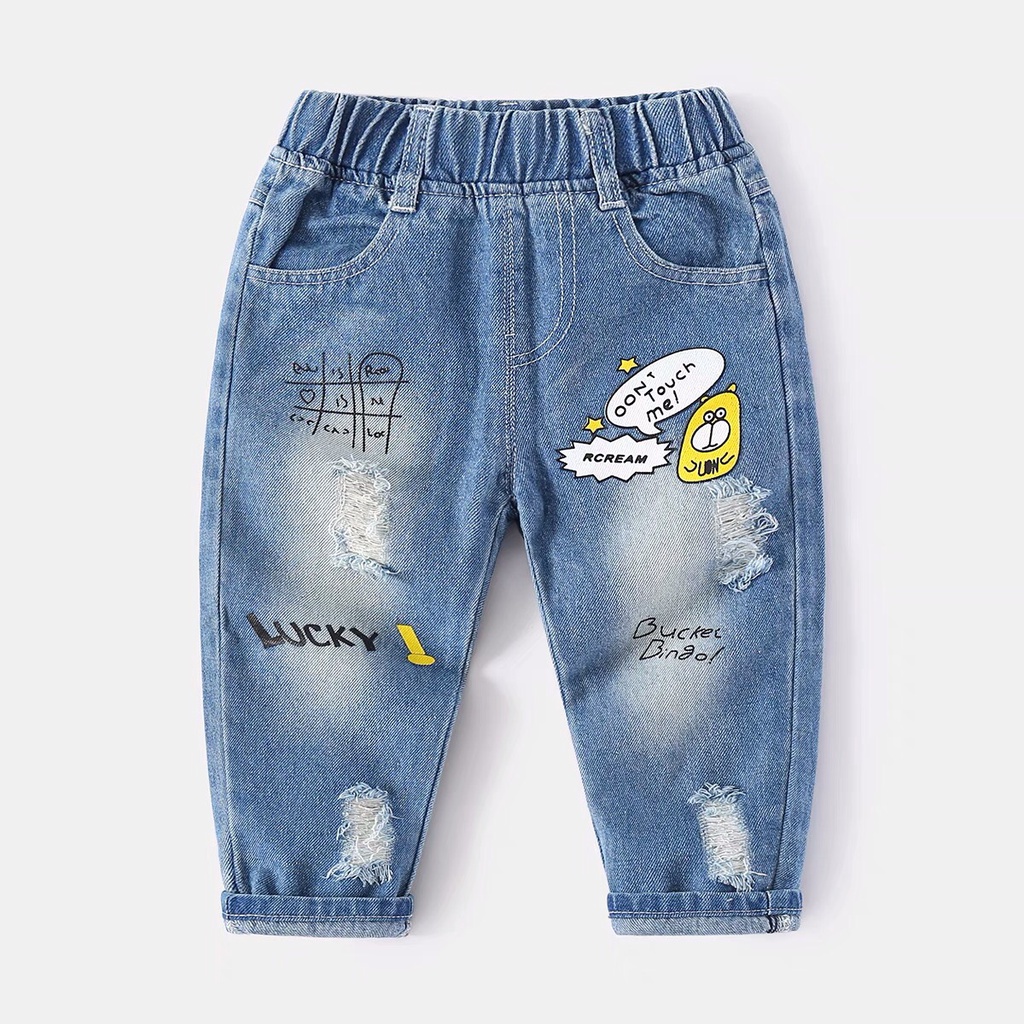 !!!SALE!!! Quần Jeans rách LUCKY cho bé yêu 10-20kg