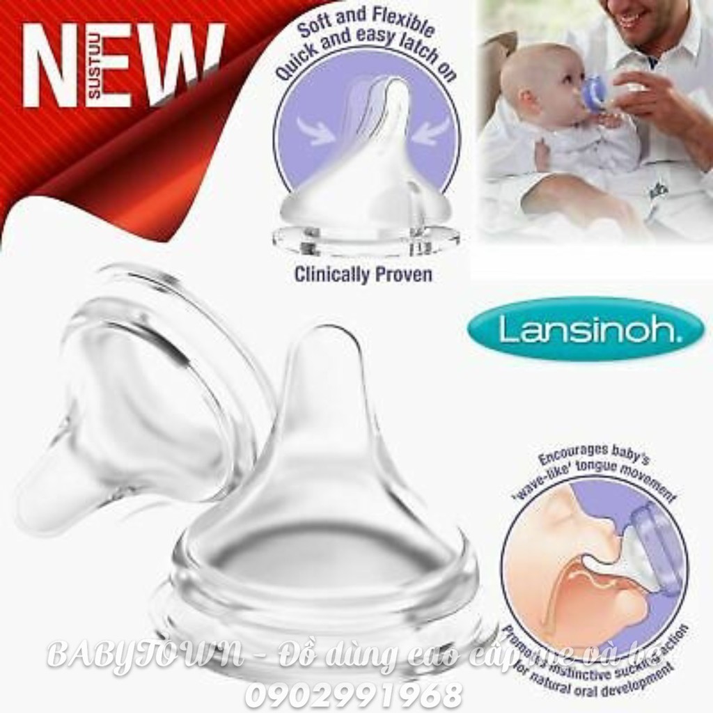 Núm ti thay thế bình Lansinoh size M, L cam kết chính hãng