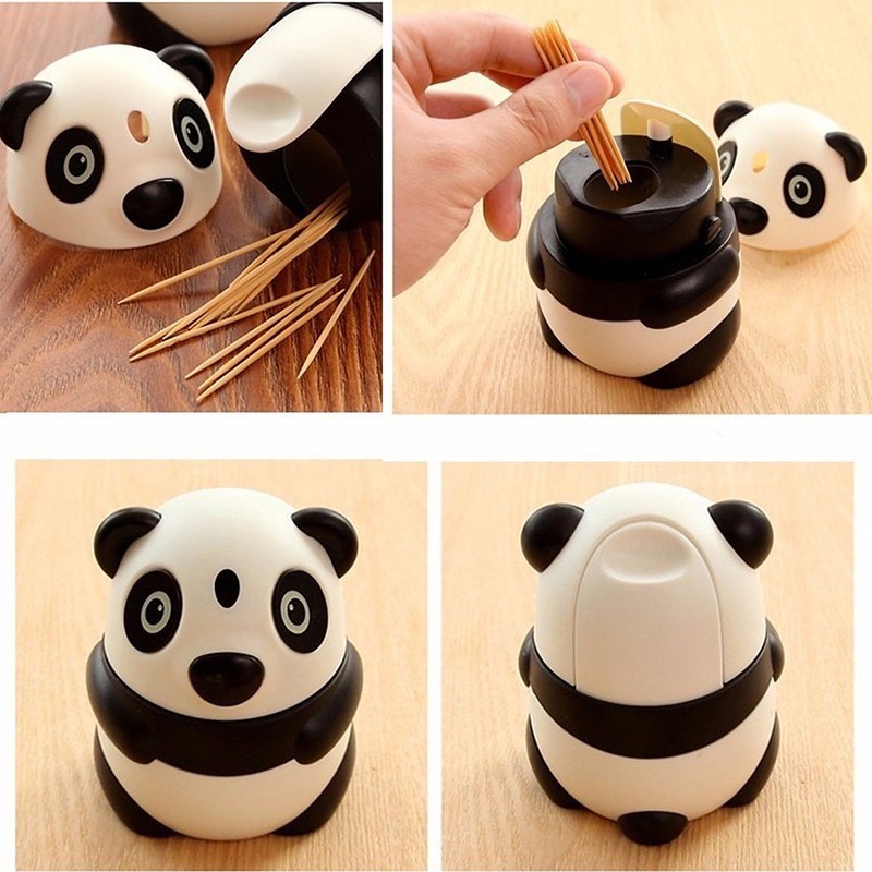 [Giá Hủy Diệt] Hộp Đựng Tăm Hình Con Gấu Dễ Thương Có Nút Bật Tự Động, Lọ Đựng Tăm Xỉa Răng Con Gấu Thông Minh - MS1099