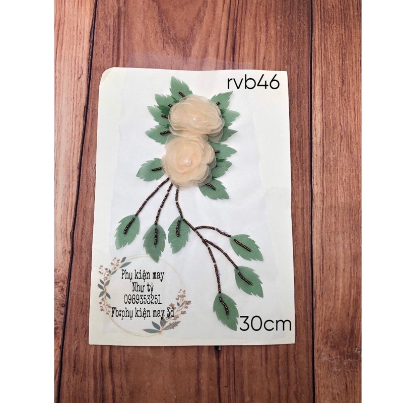 hoa ruy băng 2 hoa xinh xắn 30cm