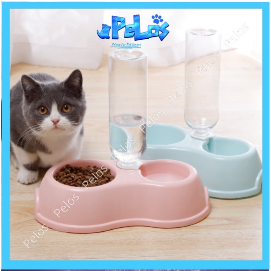 Bát ăn cho chó mèo, khay đựng thức ăn nước uống tự động cho chó mèo - PeLos
