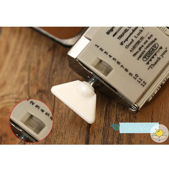 Con dấu in chữ câu văn quotes thông điệp + ngày tháng năm trang trí sổ vintage D04