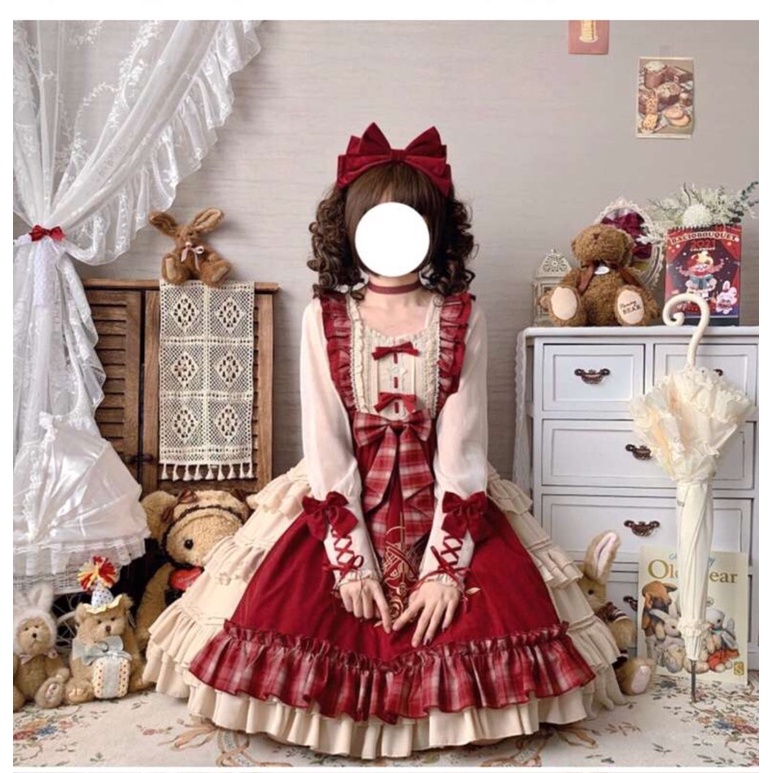 YAS0011-Váy Lolita cô gái quàng khăn đỏ