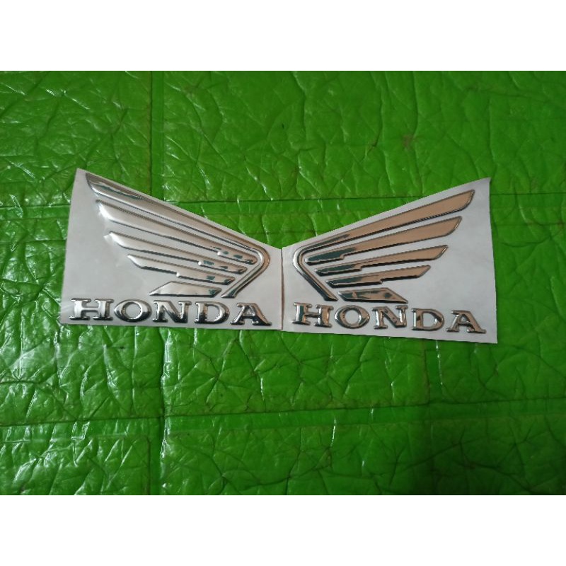 Bộ tem nổi cánh chim honda crôm bạc new