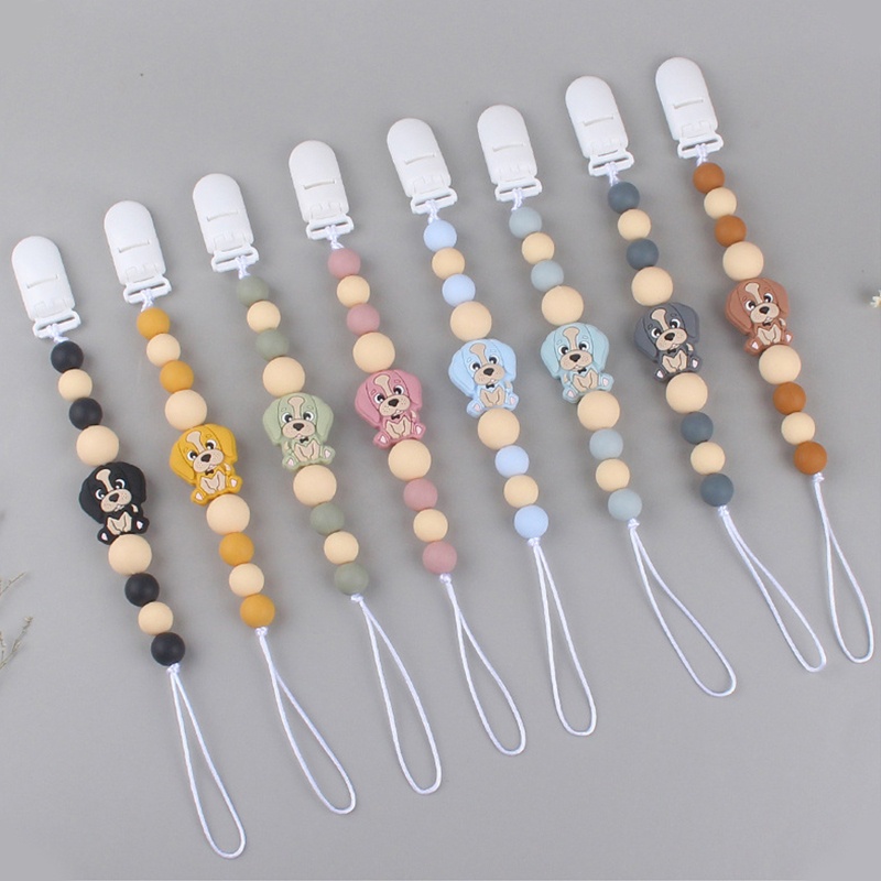 Giá Đỡ Núm Vú Giả Ngậm Mọc Răng Bằng Silicon Hình Chú Chó Dễ Thương Cho Bé Sơ Sinh