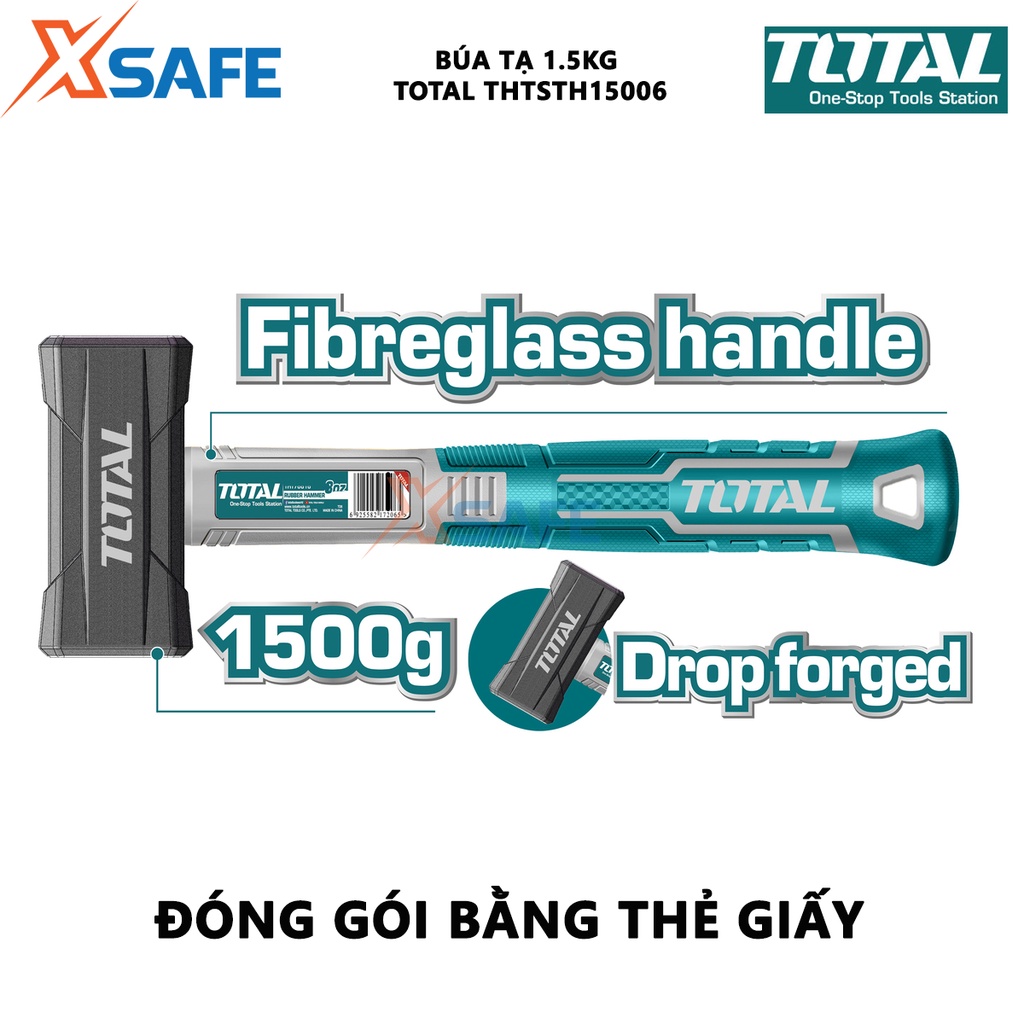 Búa tạ TOTAL THTSTH15006 1500g Búa cầm tay trọng lượng 1500g thép carbon 45# dùng đóng, gõ dụng cụ, gò và tán kim loại