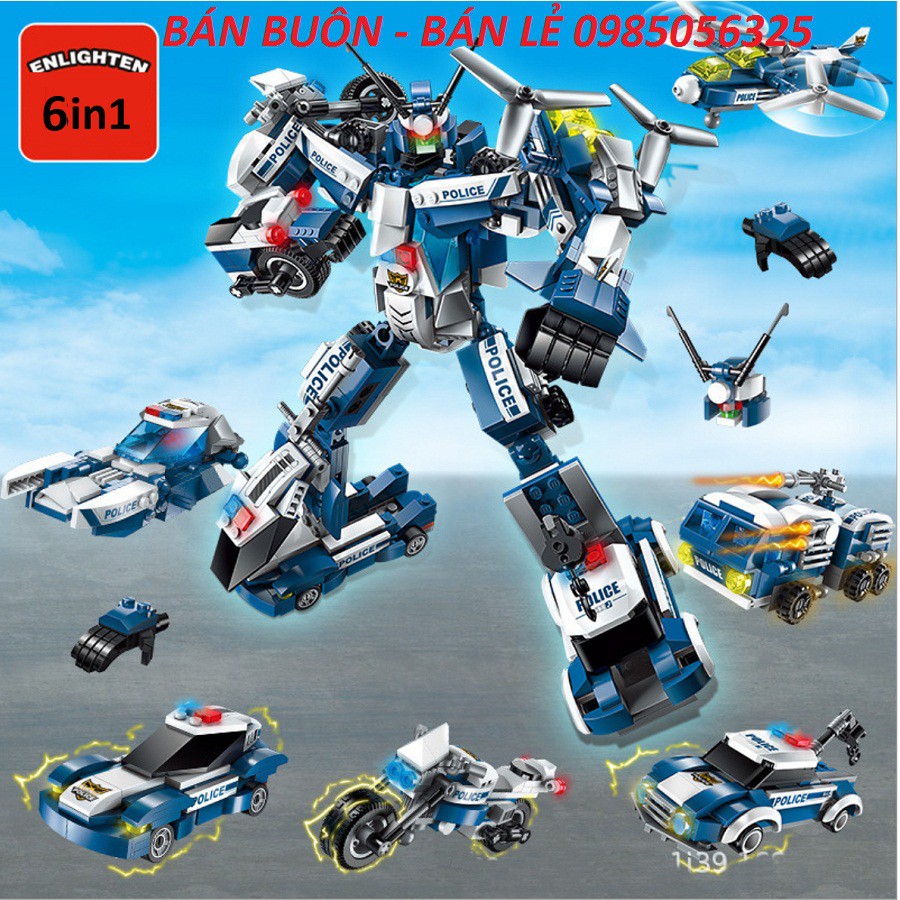 Đồ chơi Lego Robot lắp ráp Mô hình kết hợp 6 trong 1 - Enlighten Xếp hình trí tuệ 1407