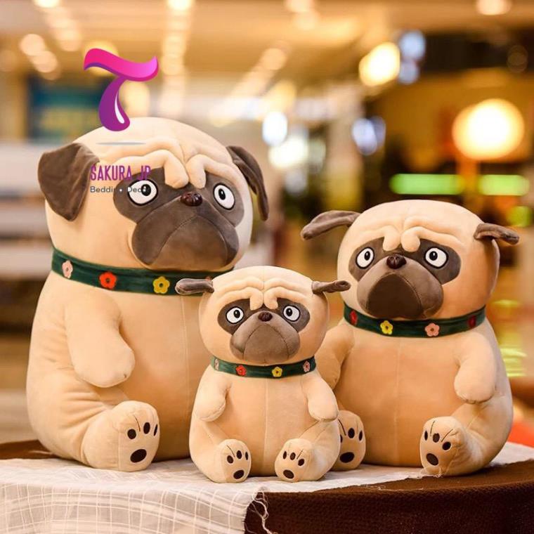 HÀNG MỚI-  Chó Bông Pug Mặt Xệ Dễ Thương SIZE TO - Cho Pug Mặt Ngáo Ngơ Cute - Thú Nhồi Bông Nhập Khẩu