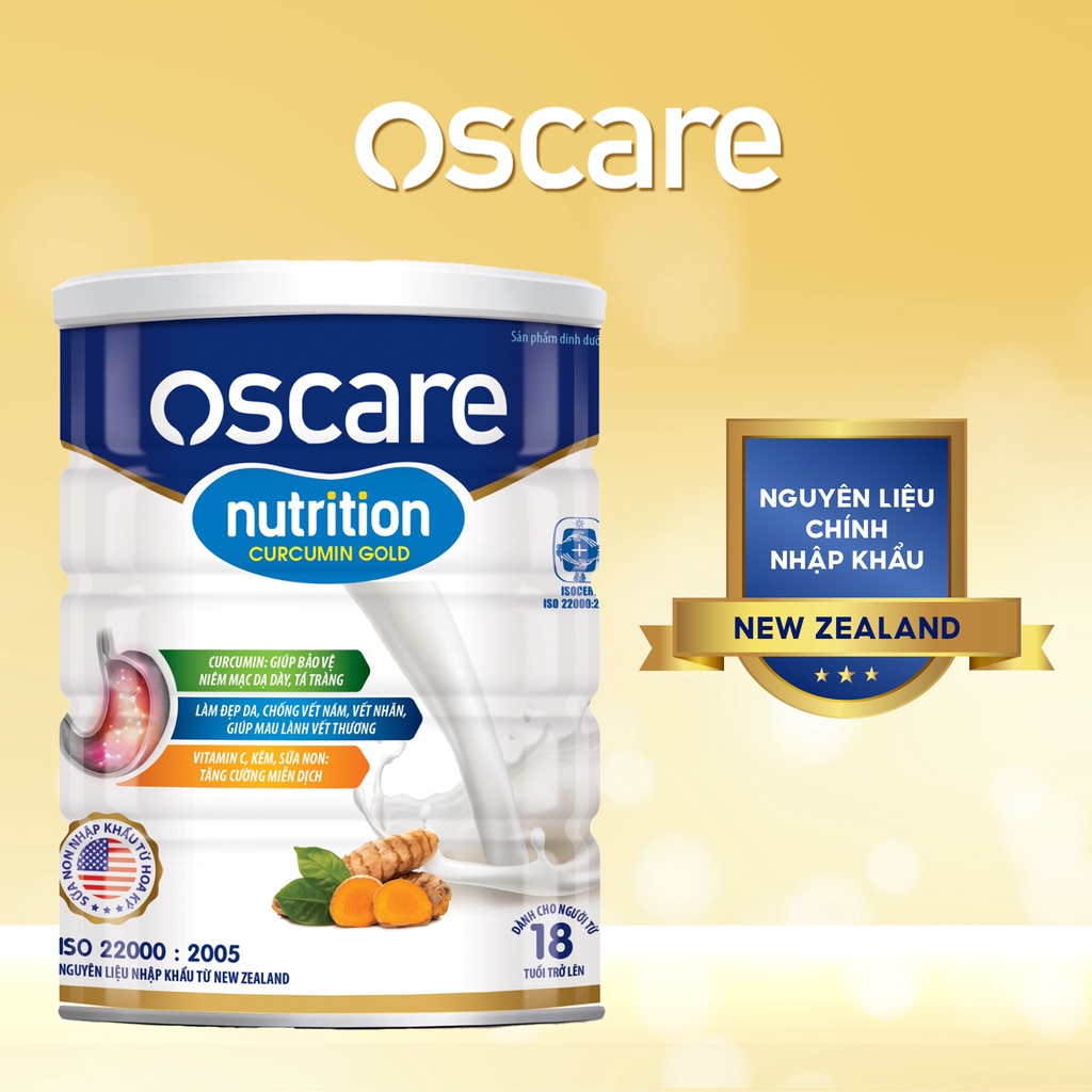 Sữa Bột Dành Cho Người Sau Phẫu Thuật, Dạ Dày OSCARE Nutrition Curcumin Gold Từ 18 Tuổi Trở Lên 900g