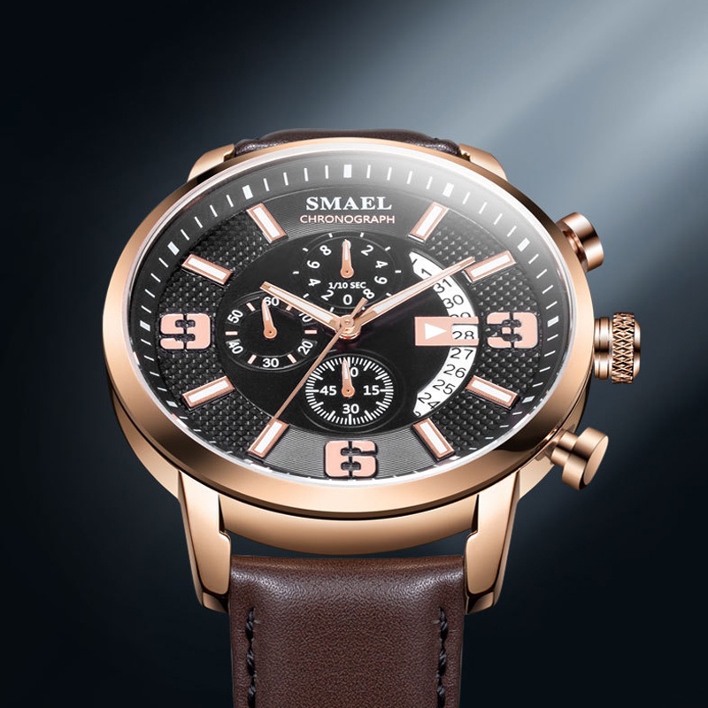 Đồng hồ nam dây da SMAEL 9078  mẫu mới đẹp | BigBuy360 - bigbuy360.vn