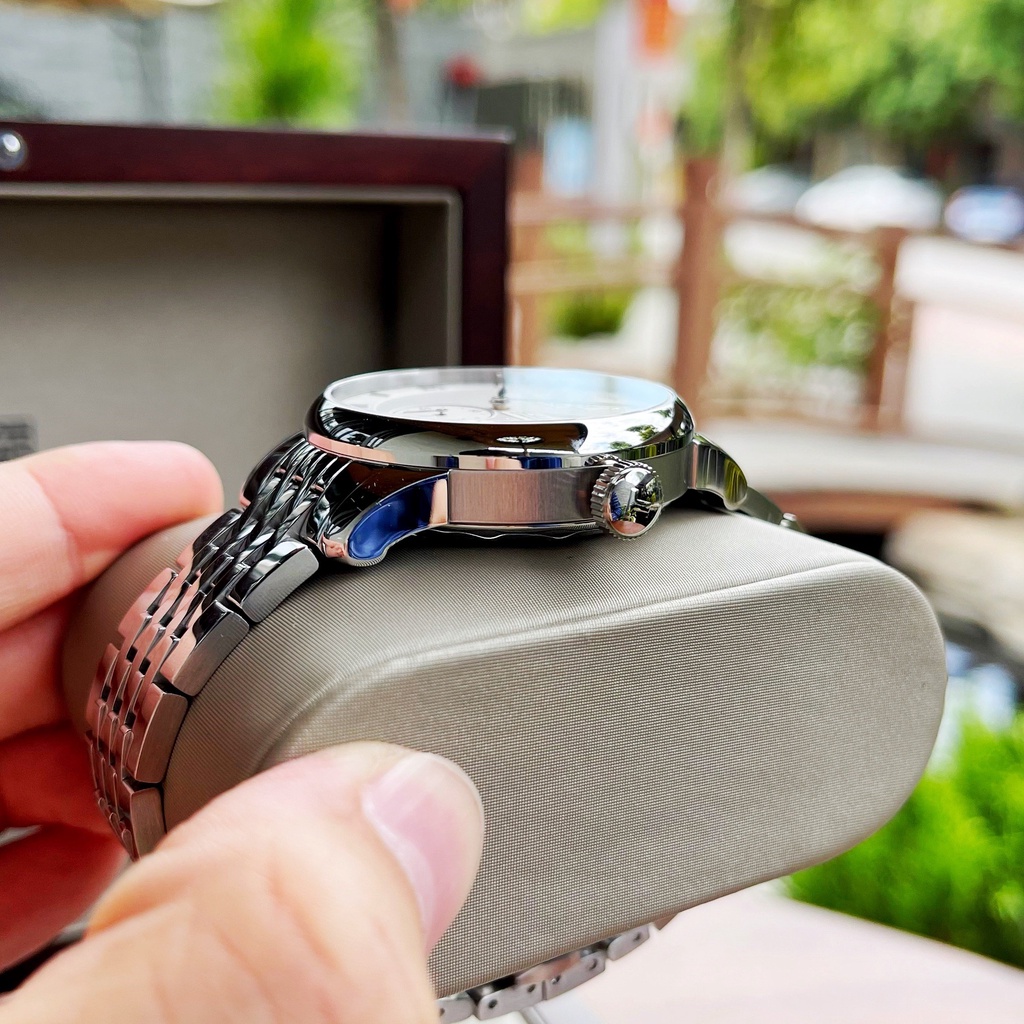 Đồng hồ Nam chính hãng Tiissot 1853 Le Locle Automatic T006.428.11.038.01 Size 40,Mặt trắng,Lịch-Máy cơ-Dây kim loại