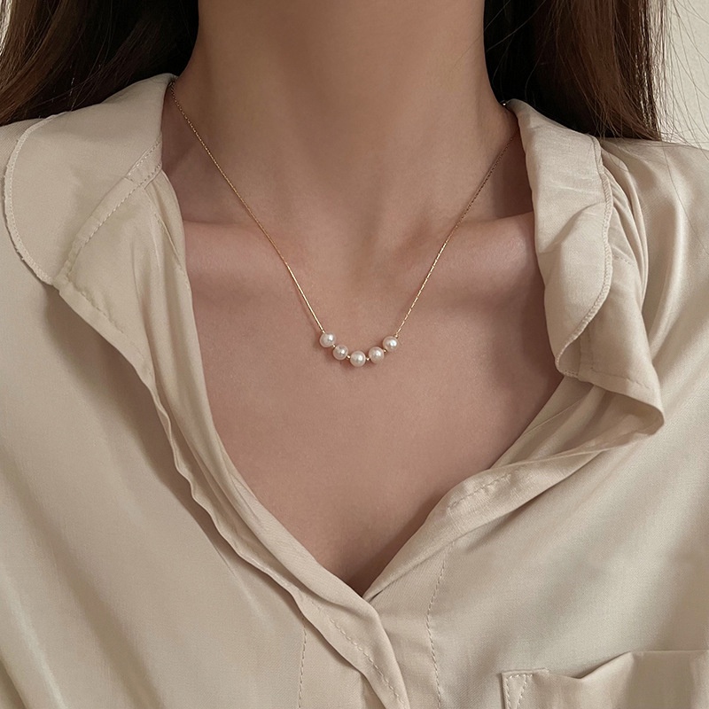 Dây chuyền ngọc trai nhân tạo nữ đơn giản hiện đại