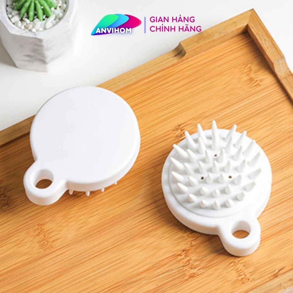 Lược Gội Đầu Muji Xuất Nhật Silicon Massage Đầu Giảm Stress Rụng tóc Kích Thích Mọc Tóc ANVIHOM