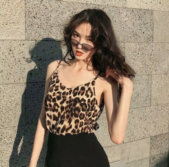 Áo dây voan hoạ tiết vân