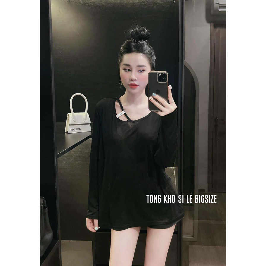 Áo thun giấy basic hở cổ bigsize đủ size 55-100kg