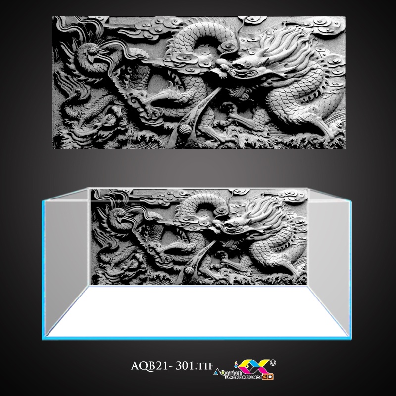 Tranh 3D dán hồ cá - bể cá mẫu rồng siêu đẹp, có keo sẵn trên bề mặt, đa dạng KT (AQB21-301)