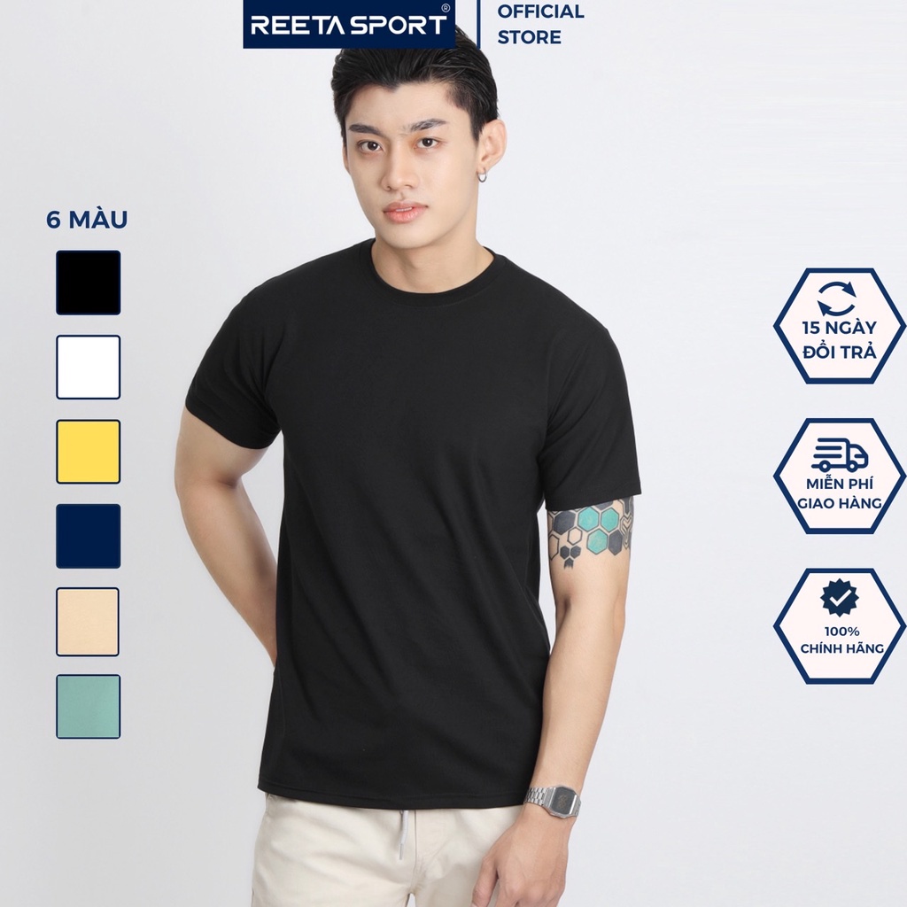 Áo thun nam cổ tròn trơn basic cotton REETA 6 màu mới trẻ trung, lịch lãm chính hãng REETA