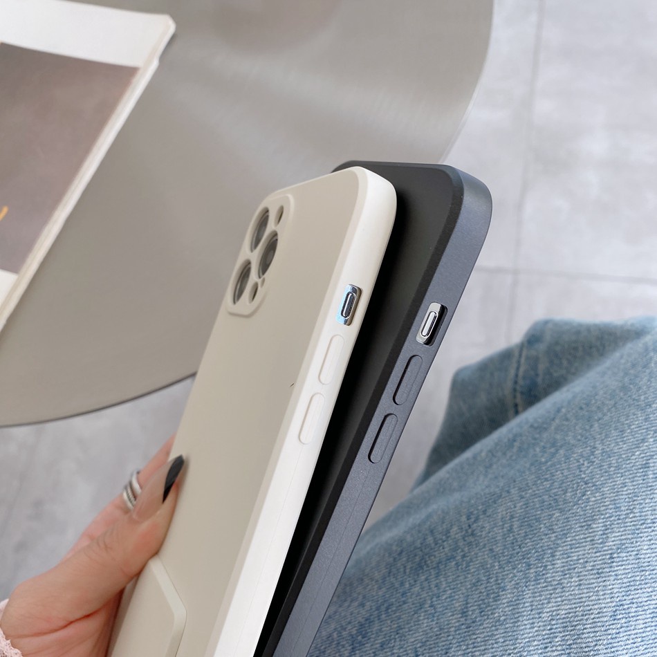 Ốp điện thoại silicon mềm có giá đỡ thích hợp cho 7 8 Plus 12 11 Pro Xs Max Xr X Xs 12 Pro Max Se 2020