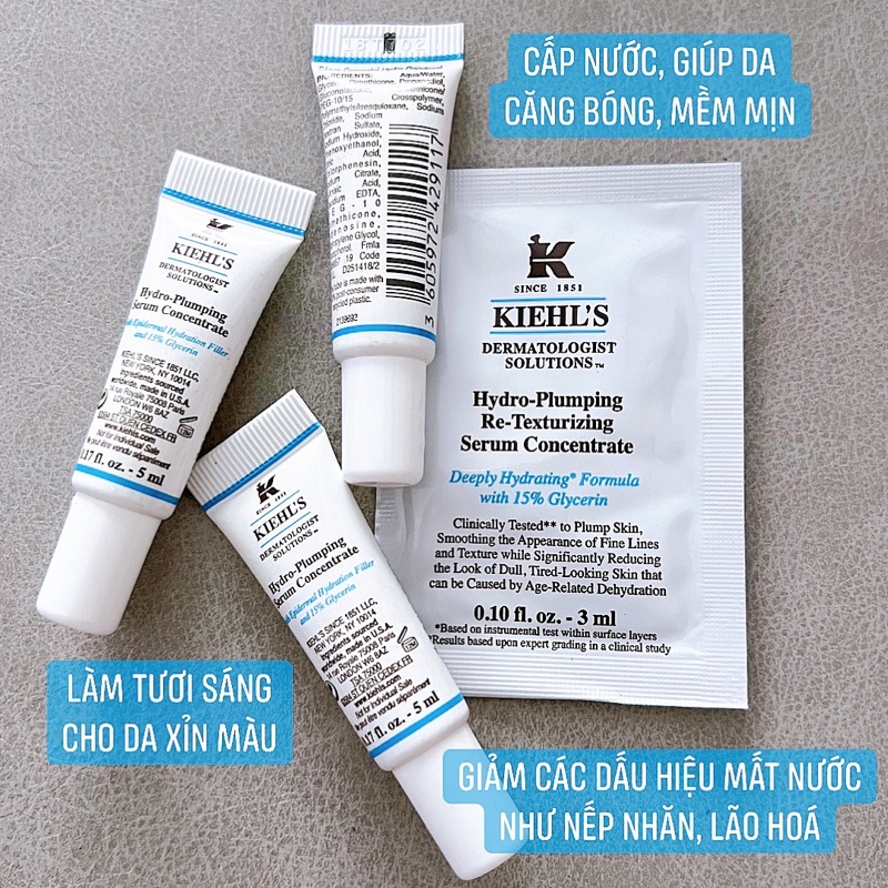 Serum Cấp Nước KIEHL'S Hydro Plumping Re-Texturizing Concentrate